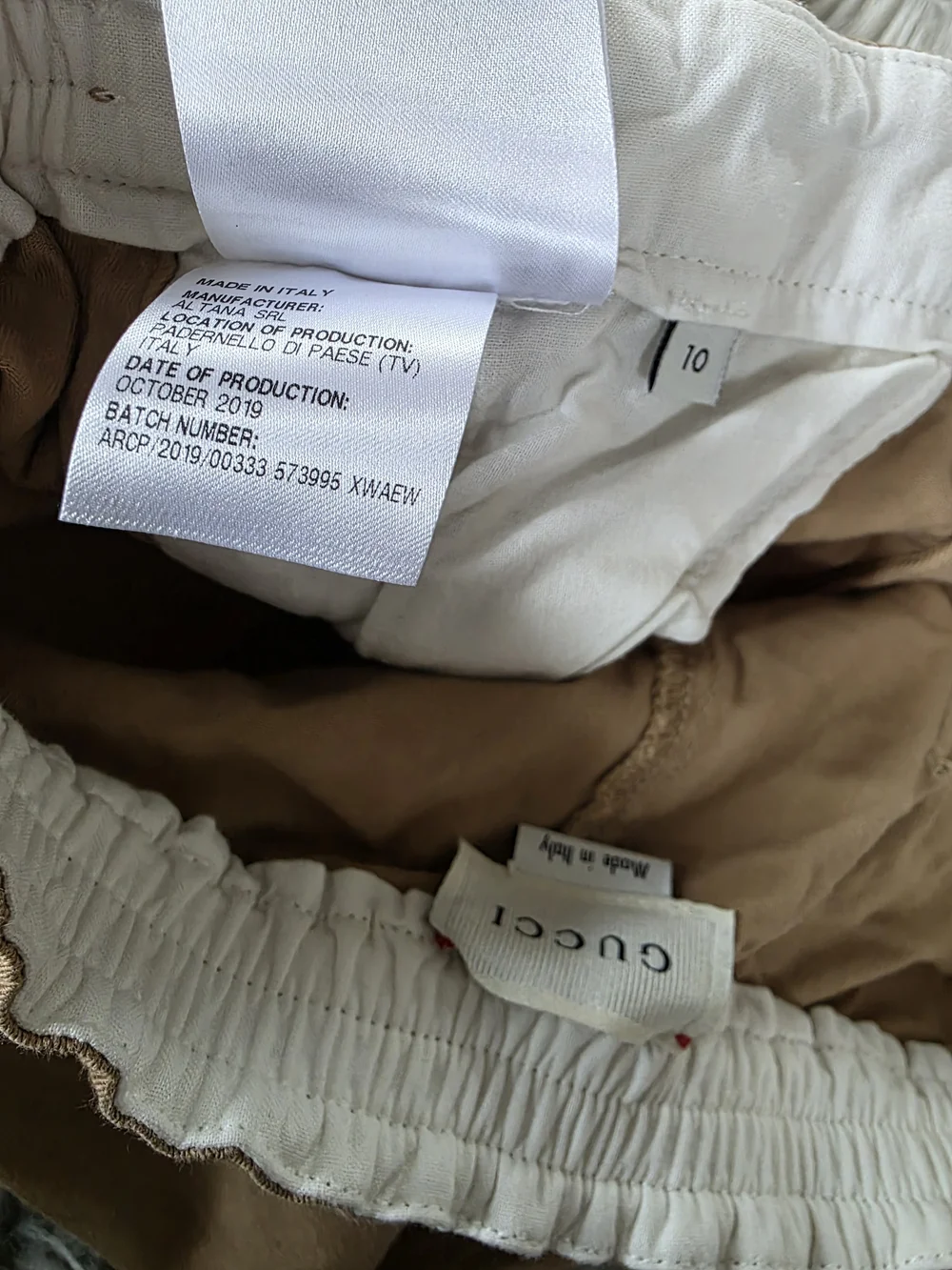 Gucci Tan Chinos with Red & Green Side Stripes Uzed Size 10 Boys